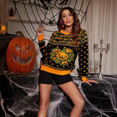 Adult Unisex Halloween Pumpkin Fall and Winter Women Sweater Vest Waistcoat - INSWEAR